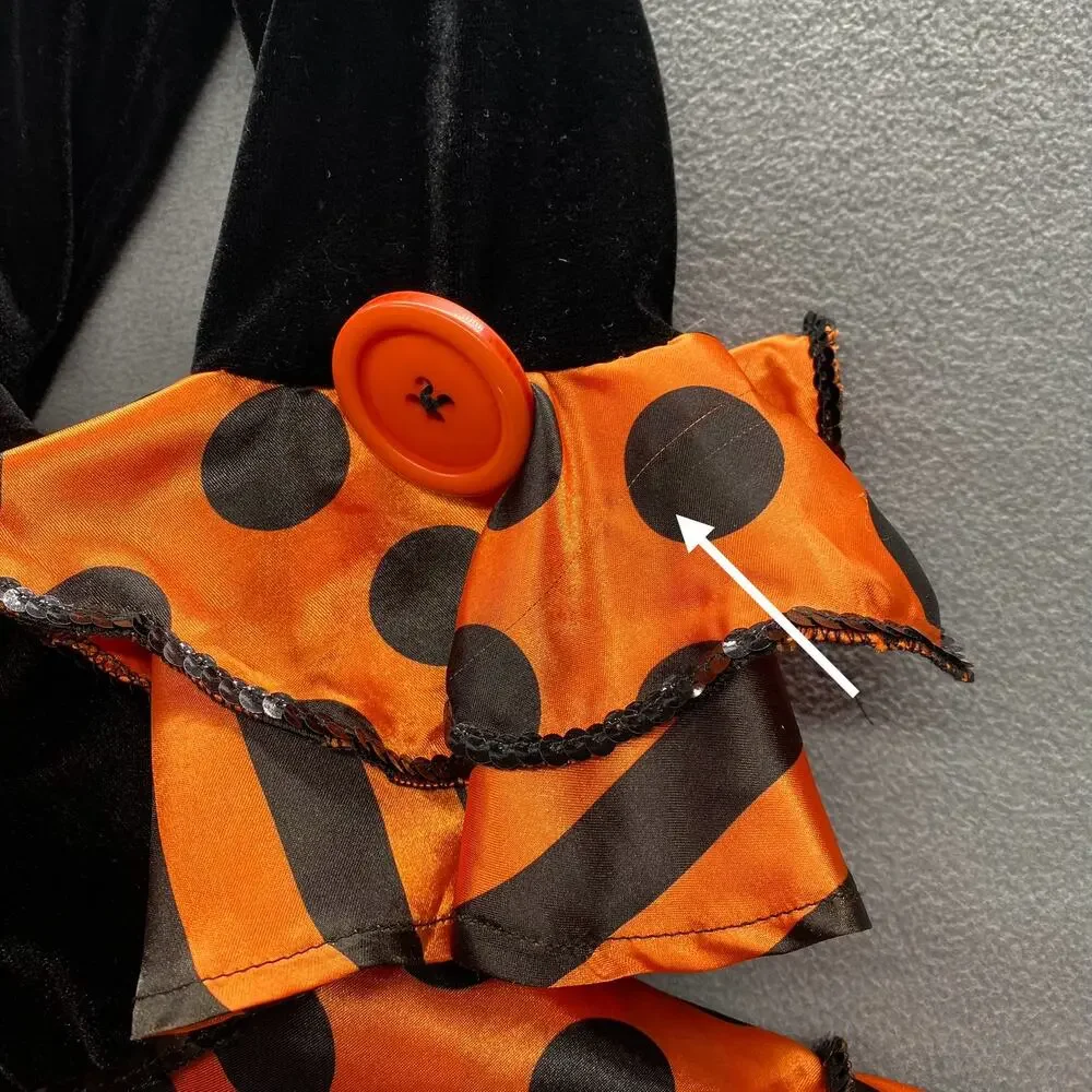 Wishcraft Cute Halloween Witch Costume Girls 10 Black Orange Ruffle Skirt